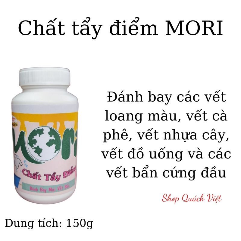 Tẩy đa năng MORI - Đánh bay các vết bẩn trên quần áo như lem màu, mỡ âm, vết thức ăn, 500ml