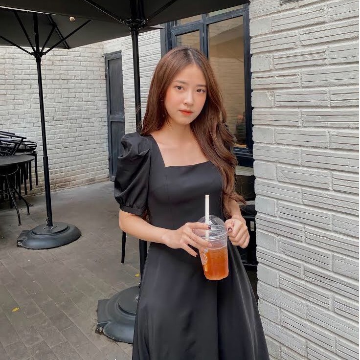 Đầm nữ dài váy xoè cổ vuông tay bồng phong cách vintage Accola MD01 | BigBuy360 - bigbuy360.vn
