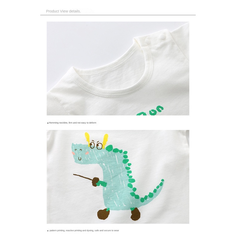 Áo Thun Cotton Tay Ngắn In Họa Tiết Hoạt Hình Dành Cho Bé Trai Gái