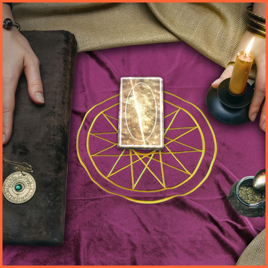 Khăn Trải Bàn Kèm Túi Đựng Thẻ Bài Tarot Hình Vuông Tiện Dụng