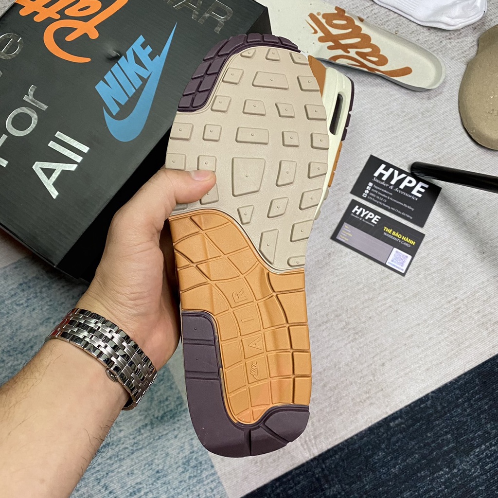 Giày Nike Air Max 1 Patta Waves Monarch White/Brown  - Phiên bản high quality | Hype Sneaker .