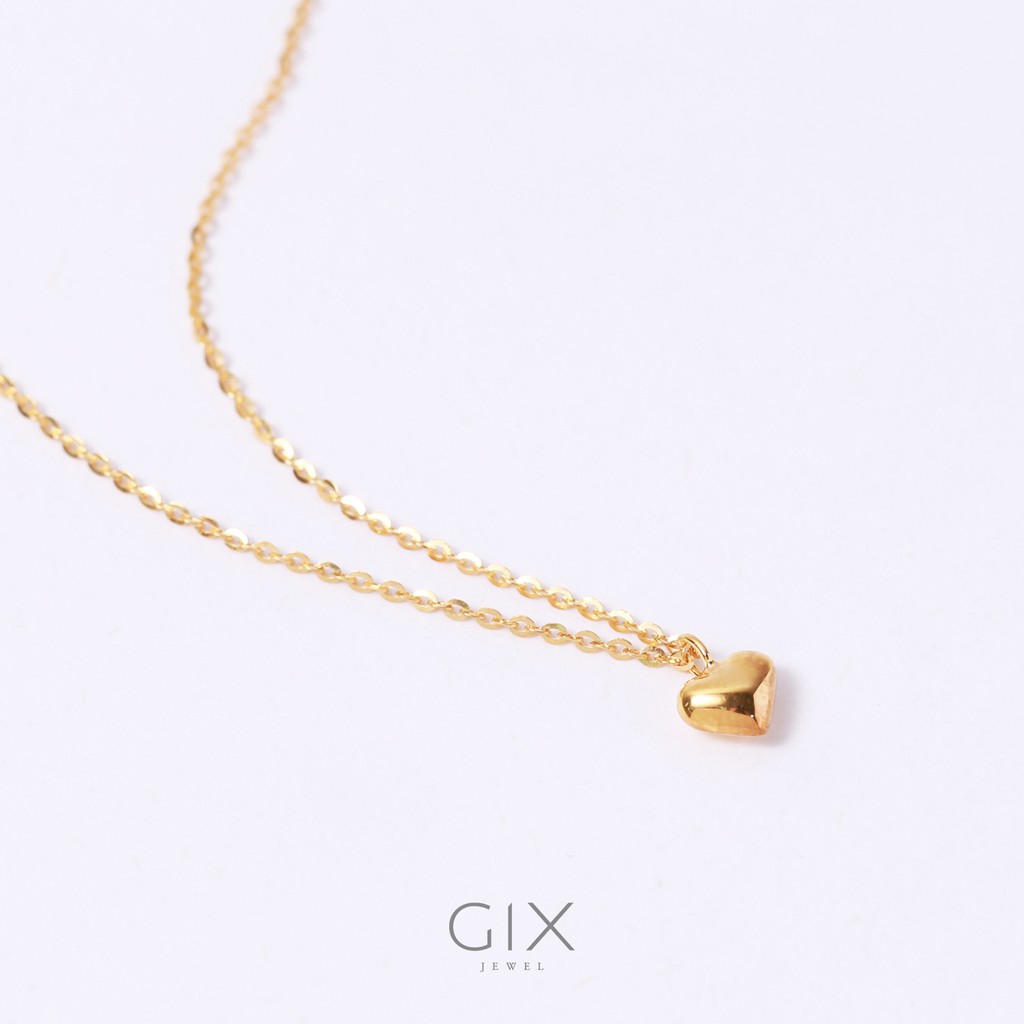 Dây chuyền bạc mạ vàng trái tim nổi tinh tế dễ thương Gix Jewel SPGDC13
