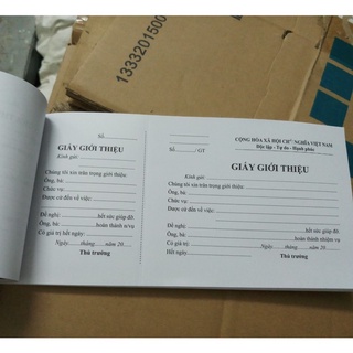 Giấy giới thiệu 1 liên 60gsm - 1 cuốn