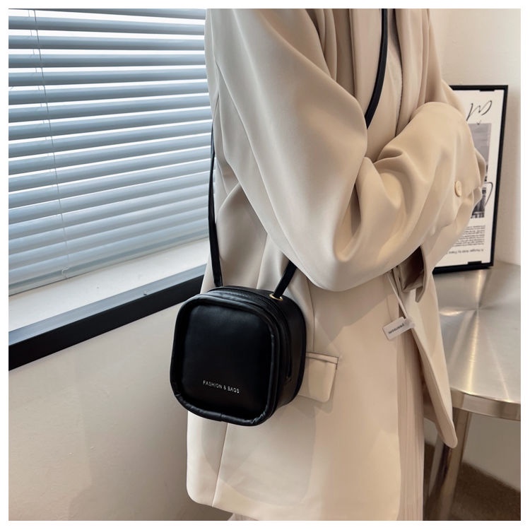 Túi đeo vai mini dáng vuông nhỏ màu trơn phong cách phương Tây thời trang xuân hè 2022 dành cho nữ