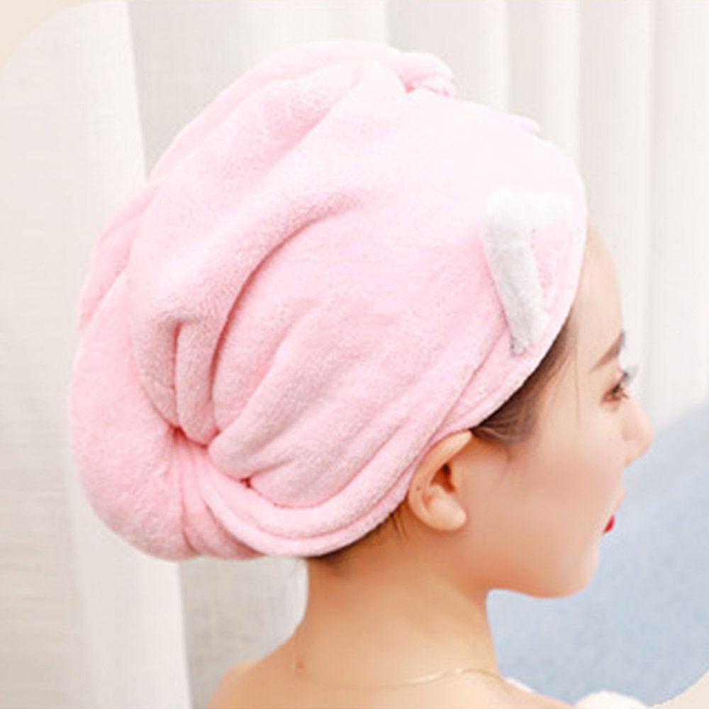 Khăn Quấn Khô Tóc Thấm Hút Tốt Không Phai Màu Tiện Dụng Cho Nữ