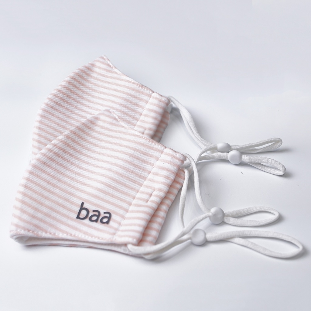 Combo 2 Khẩu trang vải trắng BAA BABY cotton kháng khuẩn cho em bé - UN-KT02X