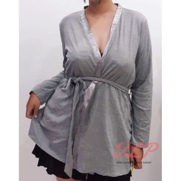 [BIGSIZE_95KG]_DN114_Áo choàng Cotton ngắn viền satin