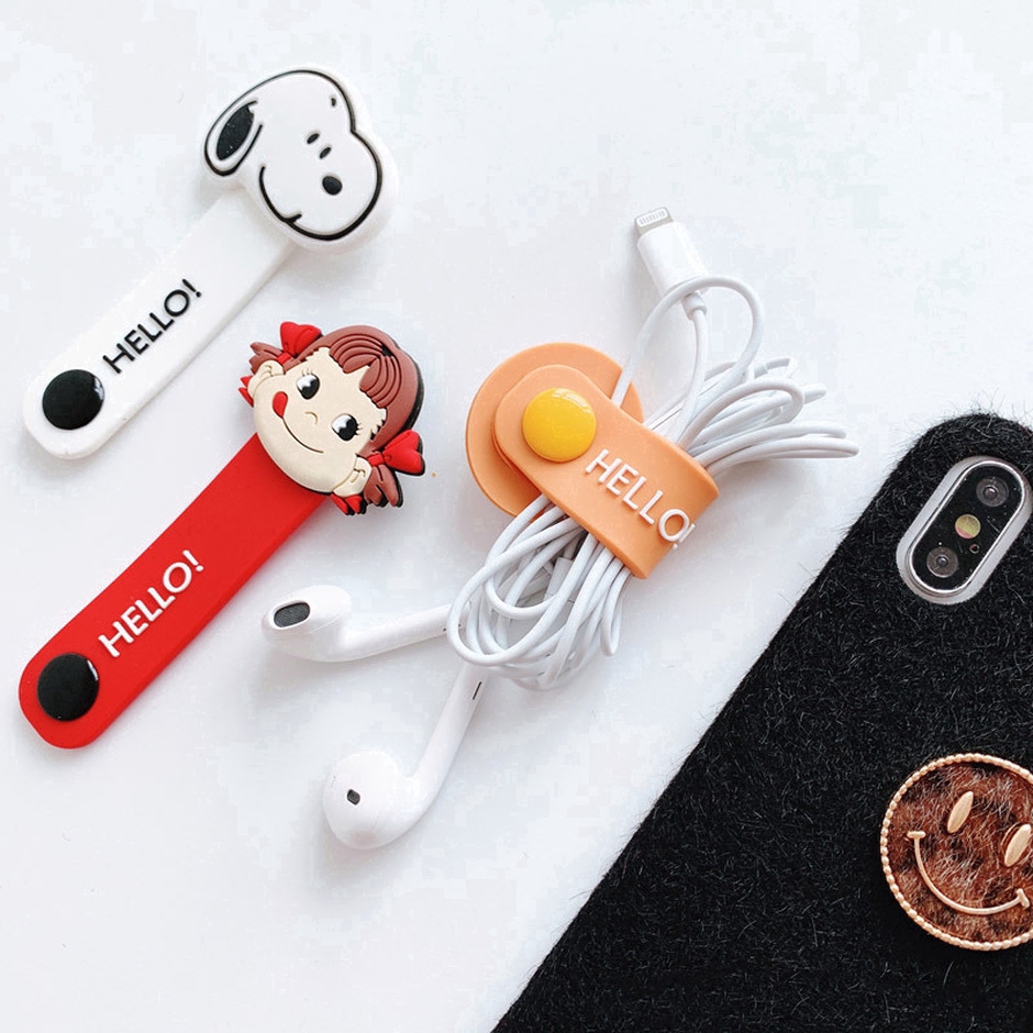 Phụ kiện quấn dây cáp USB kiểu dáng hoạt hình dễ thương