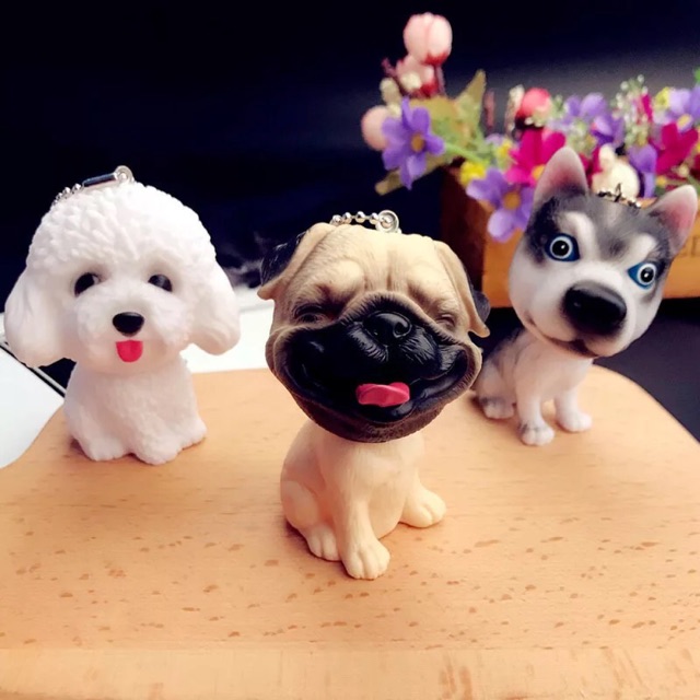 HÀNG SẴN- Móc treo hình cún Pug, Poodle, Husky ( kèm ảnh thật )