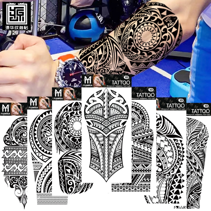 Hình xăm tạm thời cho nam giới Hình xăm cánh tay không thấm nước và lâu dài Hình xăm giả toàn bộ cánh tay và nửa cánh tay