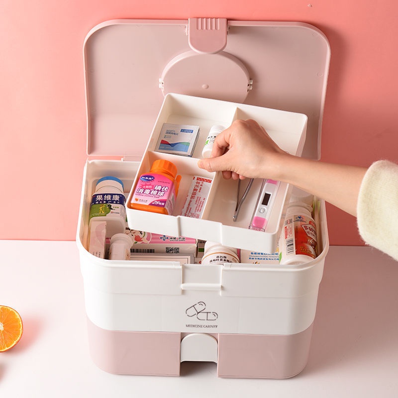 Hộp đựng đồ dùng sơ cứu hai tầng cỡ lớn đa năng tiện dụng cho gia đình