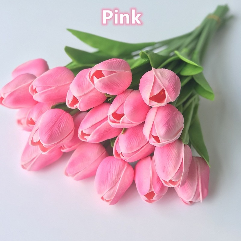 Hoa Tulip Nhân Tạo Bằng PU Cỡ 34cm Dùng Trang Trí Nhà Cửa