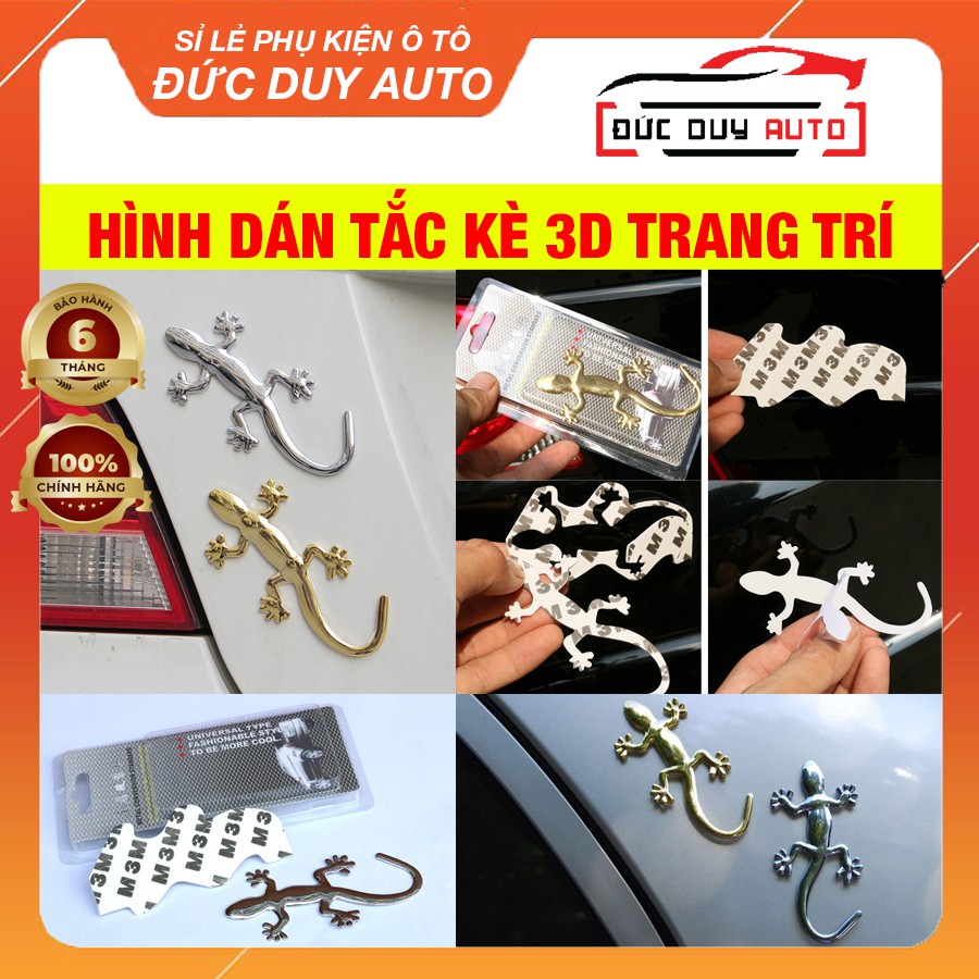 [FREESHIP❤]  Hình Dán Con Tắc Kè 3D Trang Trí Xe Hơi