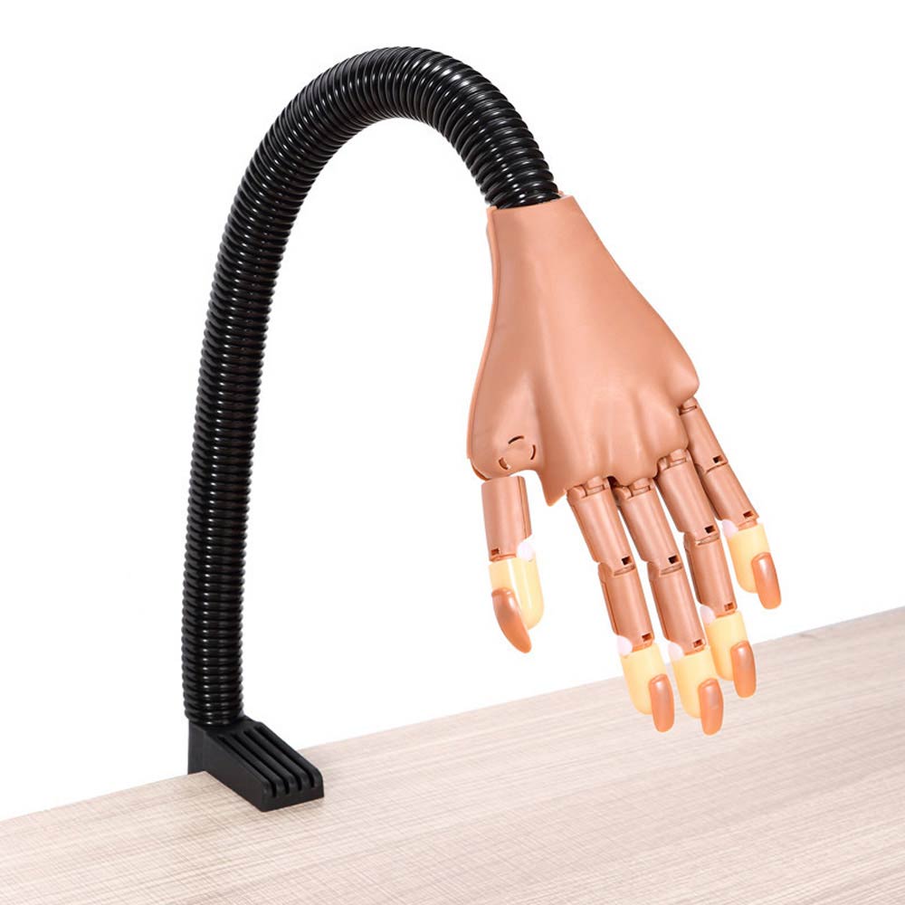 【Ready Stock】 Nail Art Hands Professional Practice Hand +100Pcs Nail Tips Adjustable Plastic Practice Model DIY Manicure Tool Flexible & Soft