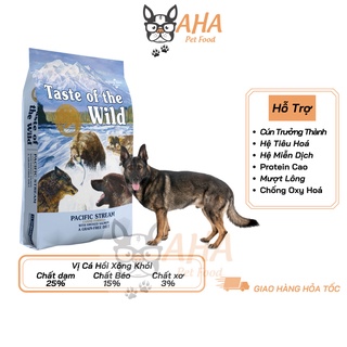 Thức Ăn Cho Chó Becgie Taste Of The Wild Da Lông, Cơ Bắp Bao 500g -  Pacific Stream Cá Hồi Xông Khói, Rau Củ Quả