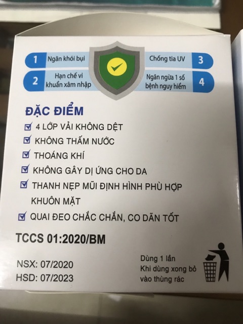 Khẩu trang y tế 4 lớp Bình Minh (hộp 50c hàng dày đẹp) | BigBuy360 - bigbuy360.vn