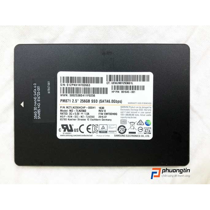 Ổ cứng SDD Samsung 256GB hàng tháo máy