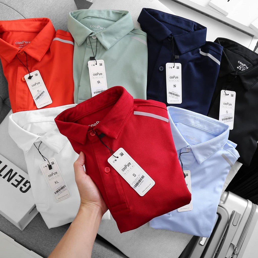 Áo thun Polo nam PLCP1 Áo thun cổ bẻ chống nhăn 100% 7 màu nhiều lựa chọn
