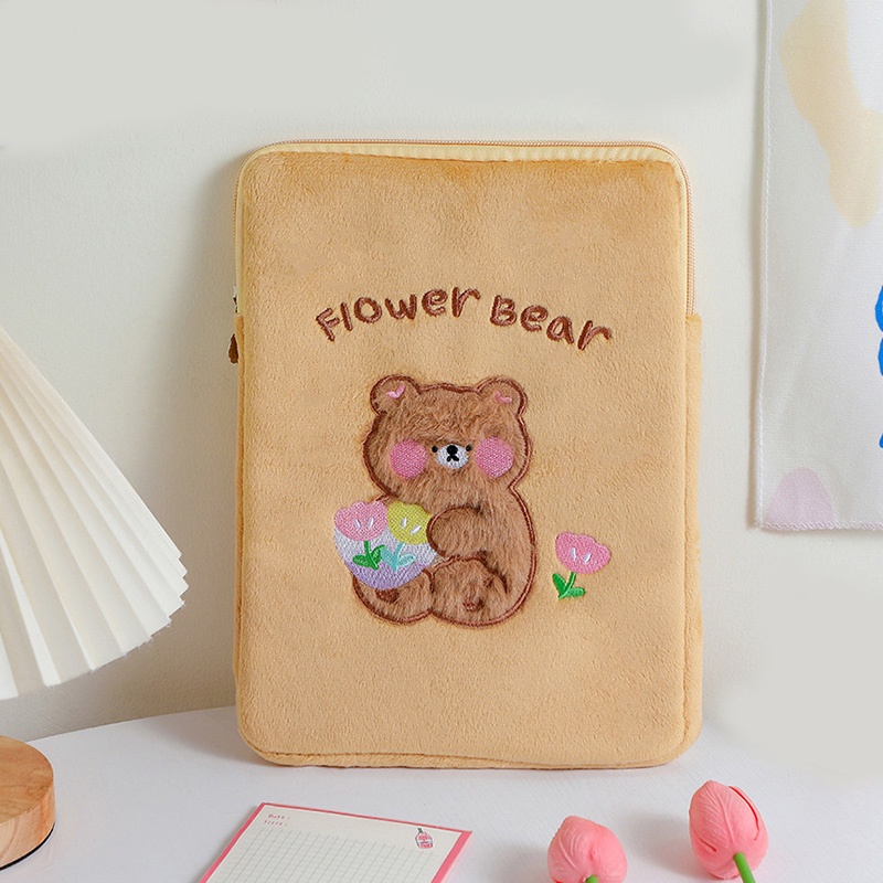 Túi Đựng Máy Tính Bảng iPad 9.7-11-inch Bằng Lông Nhung Kiểu Hoạt Hình Dễ Thương Xinh Xắn