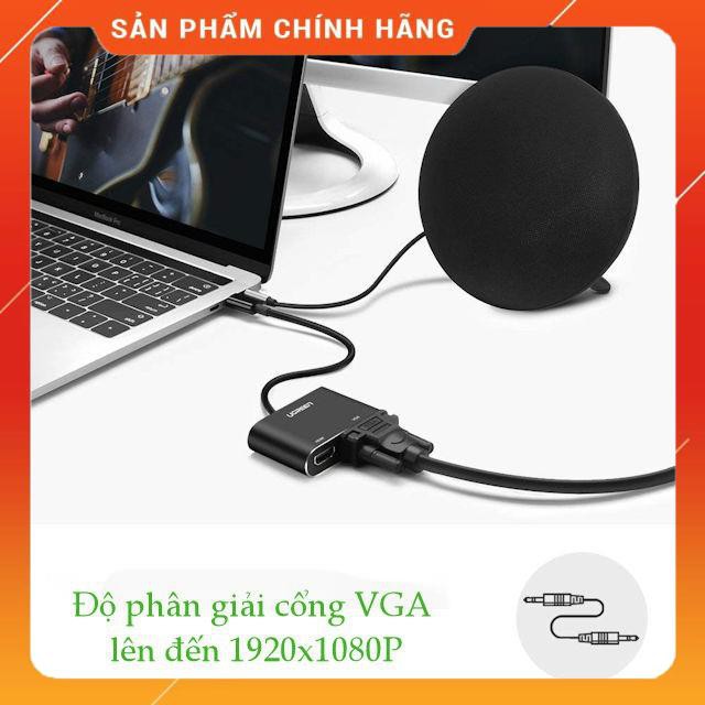 Bộ chuyển đổi USB type C sang HDMI + VGA vỏ nhôm dài 10cm UGREEN CM162 dailyphukien Hàng có sẵn giá rẻ nhất