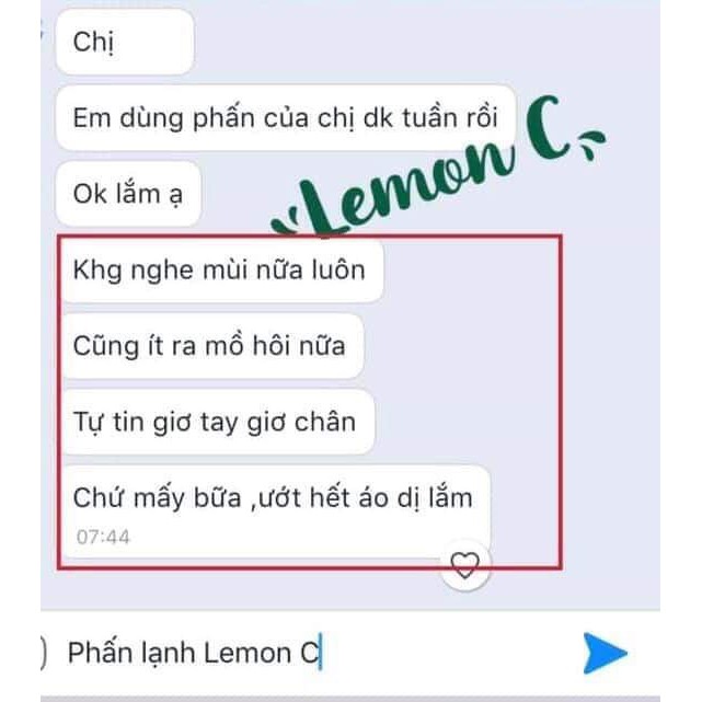 Phấn lạnh khử mùi hôi nách, mồ hôi Lemon C