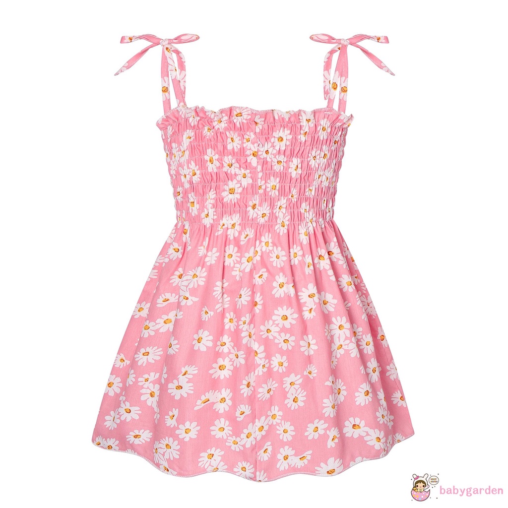 Đầm Chữ A Hai Dây Cổ Thuyền In Hoa Thời Trang Mùa Hè Cho Bé Gái
