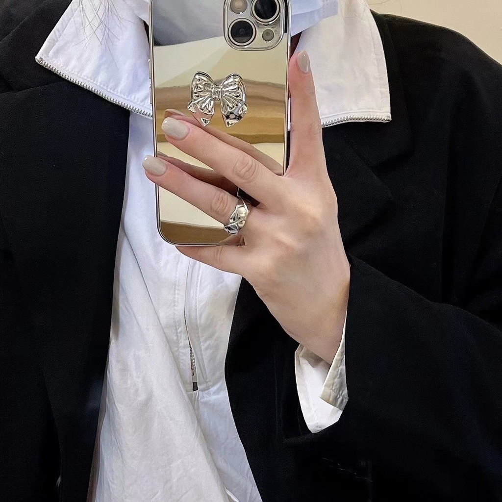 Ốp điện thoại TPU cứng đính nơ kim loại cho iPhone X XS XR XS MAX 7 Plus 8 Plus 11 11 Pro 11 Pro Max 12 13 Pro 12 Pro Max