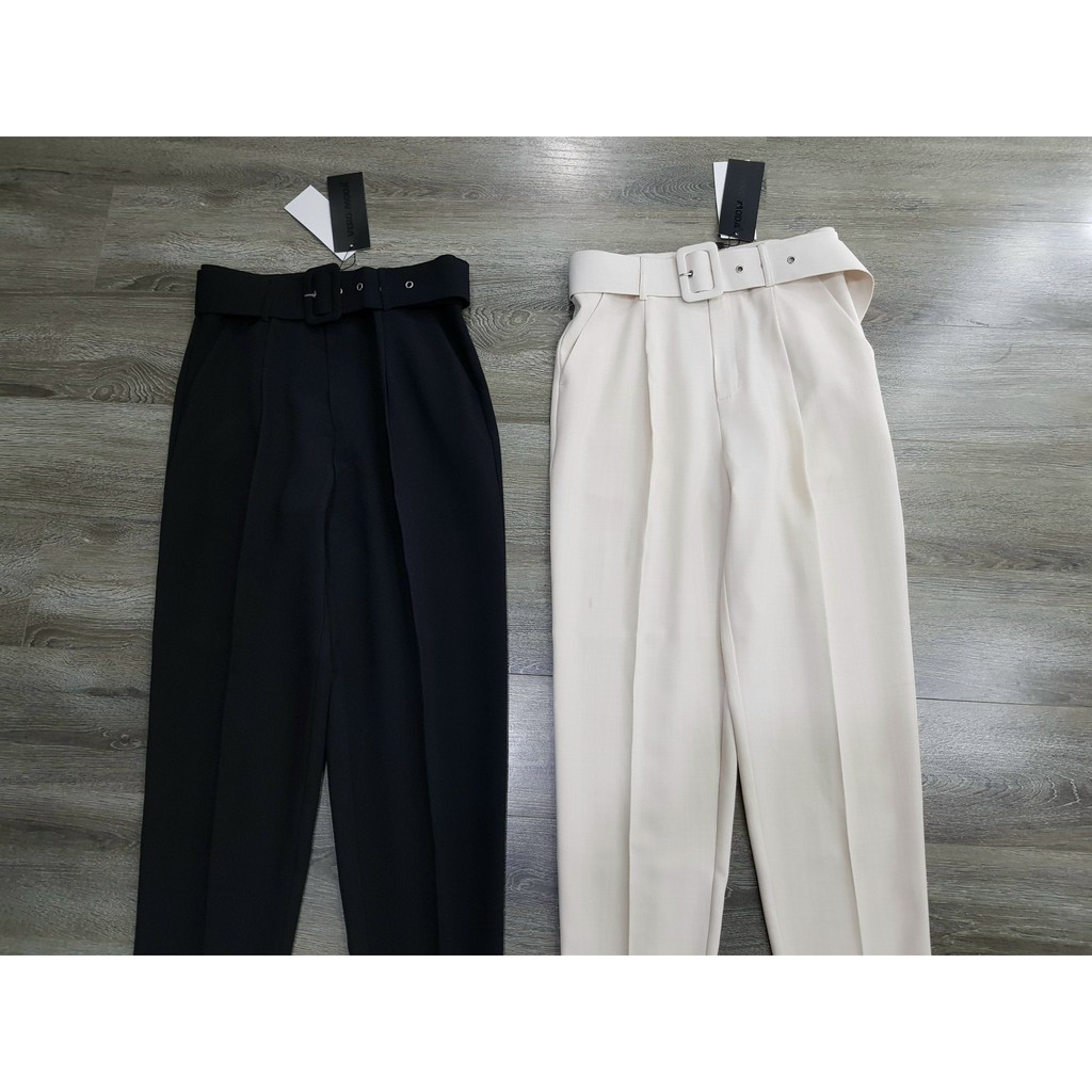 Quần baggy Vero Moda đai vuông cạp cao