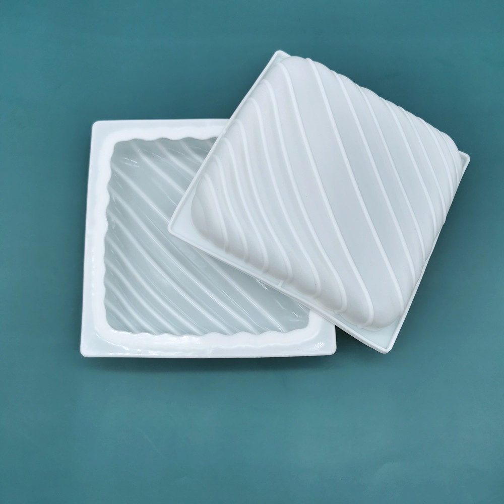 Khuôn Silicone Làm Bánh mousse Hình Vuông Kẻ Sọc diy