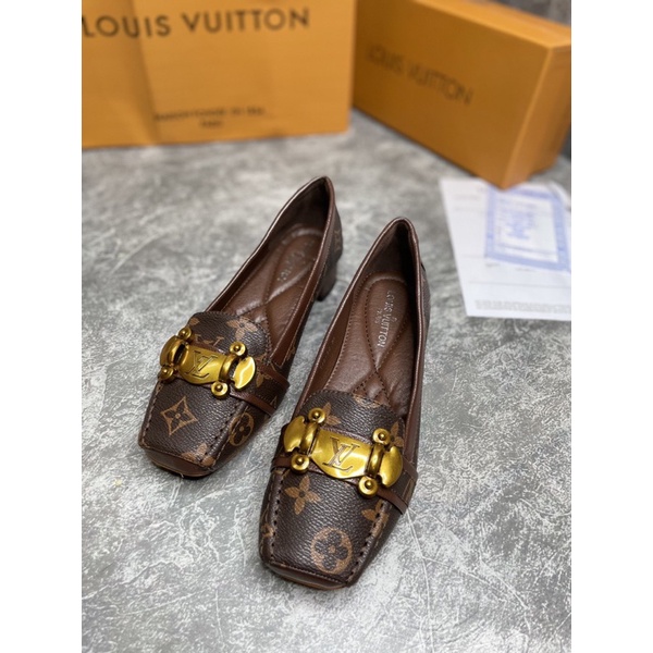 Giày moca spsl khoá ngang gót vuông fullbox