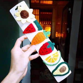 Kẹp tóc trái cây bằng len