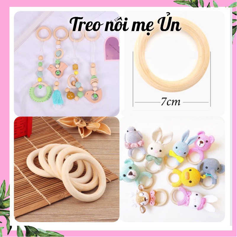 Lục Lạc Vòng Gỗ làm đồ chơi cho bé 7cm