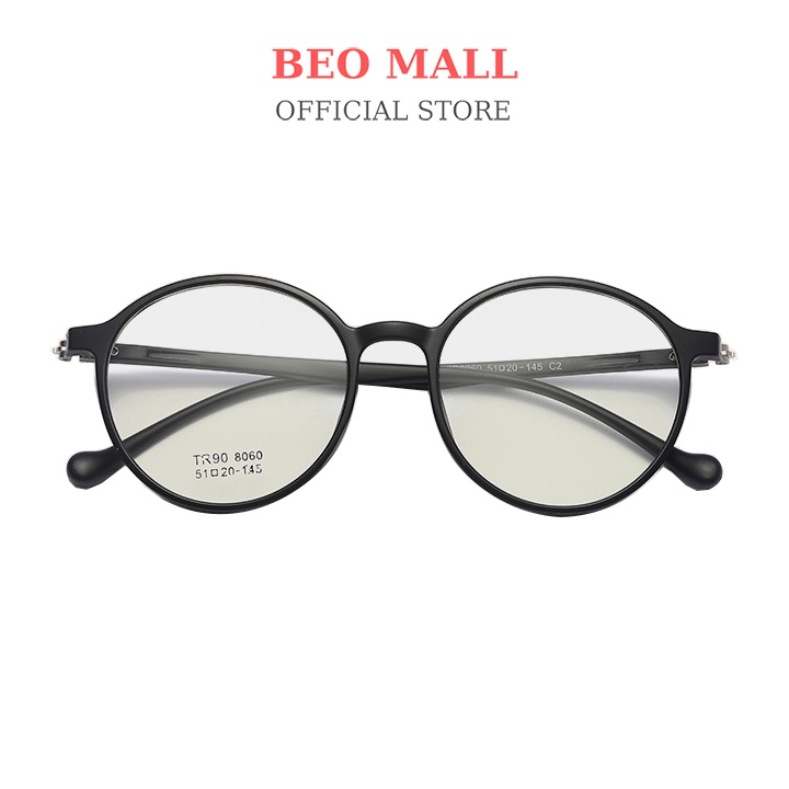 Mắt kính cận nữ BEOMALL thiết kế dạng tròn siêu đẹp theo phong cách trẻ trung cá tính năng động 8060