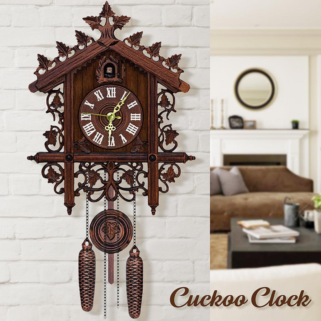 Đồng Hồ Cúc Cu Châu Âu Đồng Hồ Treo Tường Bằng Gỗ Nghệ Thuật Hiện Đại Lớn Trang Trí Gome Cổ Điển