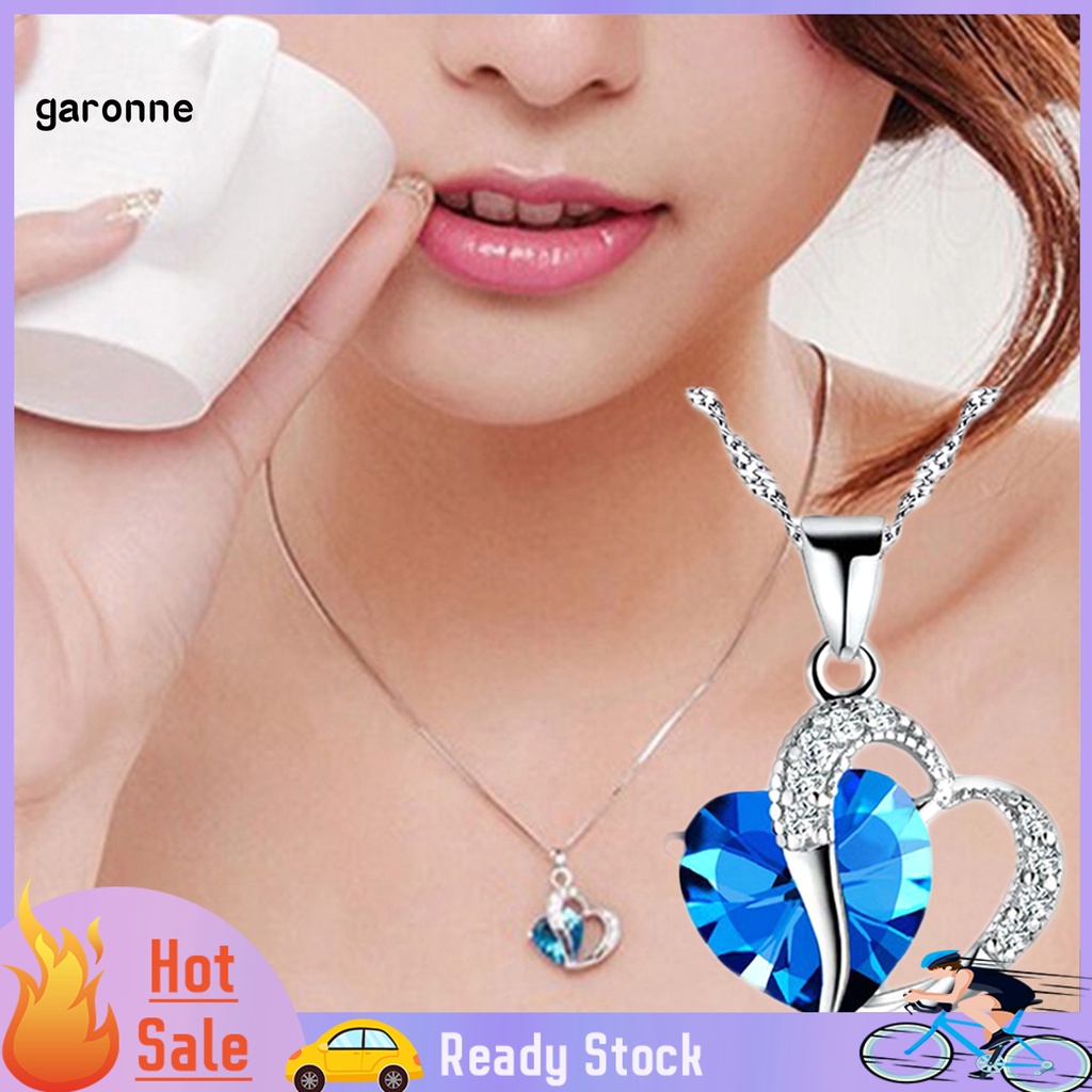 Vòng cổ mặt hình trái tim đính đá zircon thời trang cho nữ