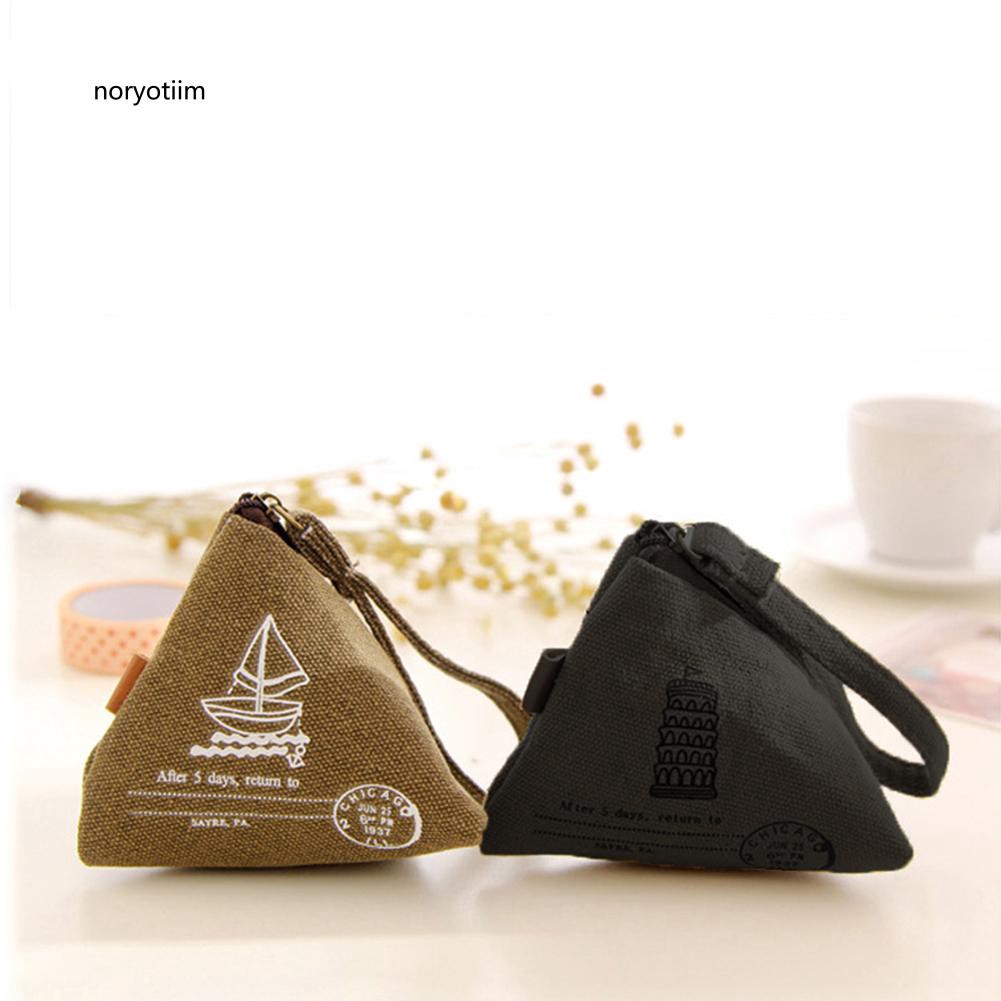 Ví đựng tiền mini bằng vải canvas in họa tiết dành cho cả nam và nữ