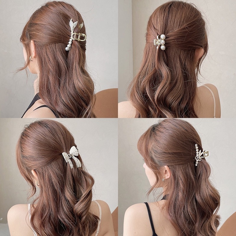 Kẹp Tóc Hình Hoa Đính Ngọc Trai Thời Trang Mùa Hè Hàn Quốc