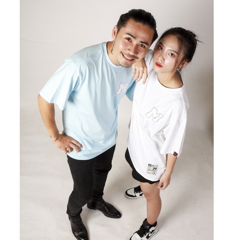 Áo phông tay lỡ form rộng Unisex Thun nam nữ giá rẻ Thêu Logo M Cao Cấp Local Brand Chính Hãng Midori M Studio