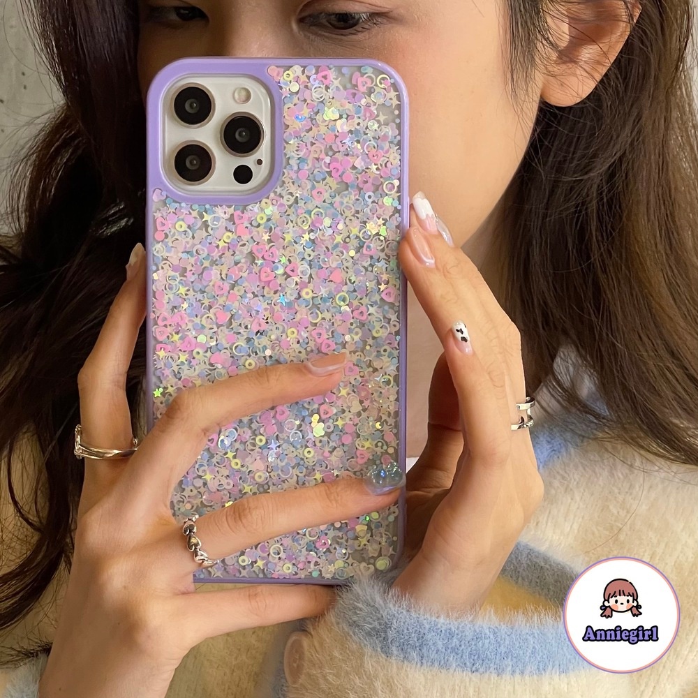 Ốp điện thoại TPU mềm chống sốc chống trầy lấp lánh thích hợp cho iPhone 13 12 11 Pro Max X Xs Max XR 8 7 Plus