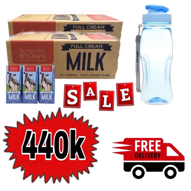 1 Thùng 24 hộp Sữa OWN Úc 200ml nguyên kem - Own Australia's - Hàng nhập khẩu Úc.