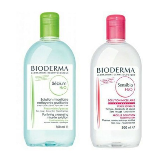 Nước Tẩy Trang Pháp Bioderma H2O 500ml xanh - hồng chính