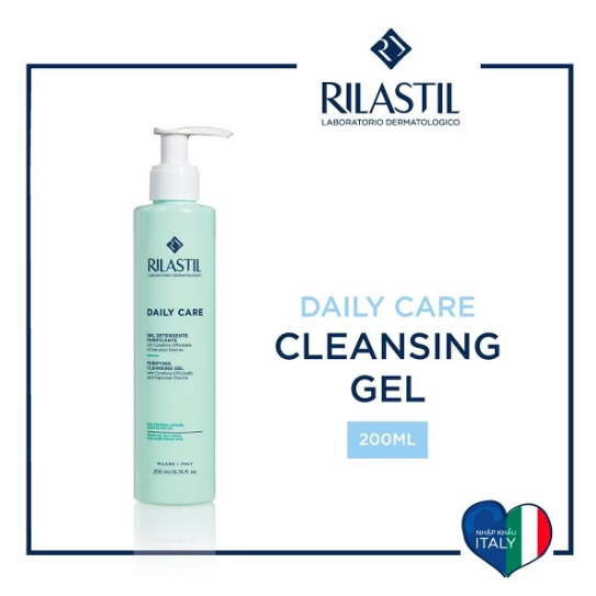 GEL RỬA MẶT DÀNH CHO DA NHẠY CẢM, DA DẦU MỤN VÀ DA HỖN HỢP RILASTIL 200 ML - DAILY CARE PURIFYING CLAENSING GEL