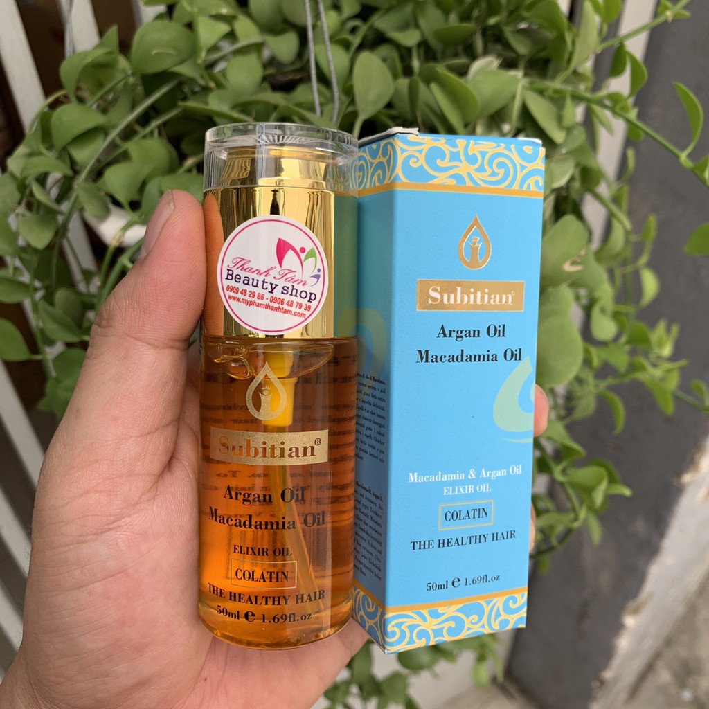 Tinh dầu dưỡng bóng tóc cao cấp Subitian Argan Oil Macadamia ( Italia) 50ml ( NEW 2021 )