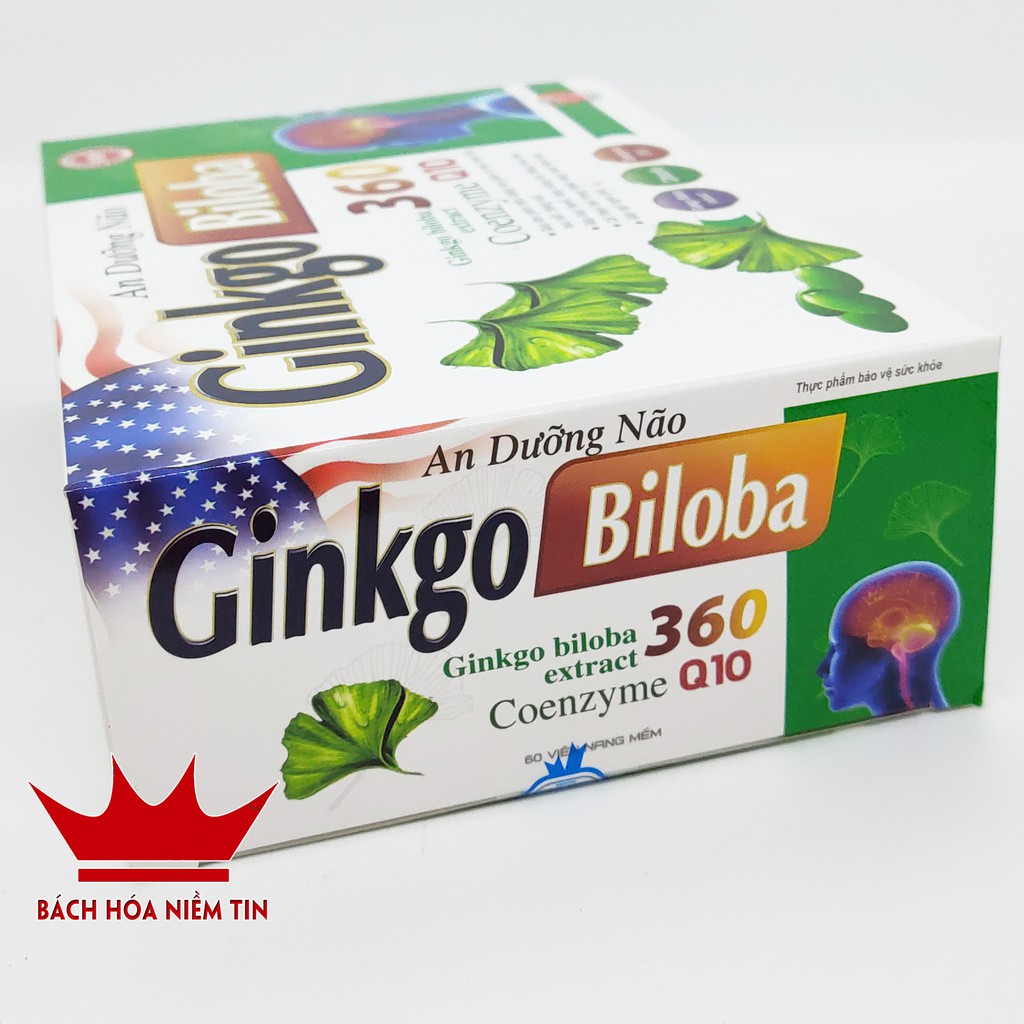 Viên uống An Dưỡng Não Ginkgo Biloba 60- HSD 2023 - Thành phần thảo dược giúp Giảm đau đầu chóng mặt, rối loại tiền đình