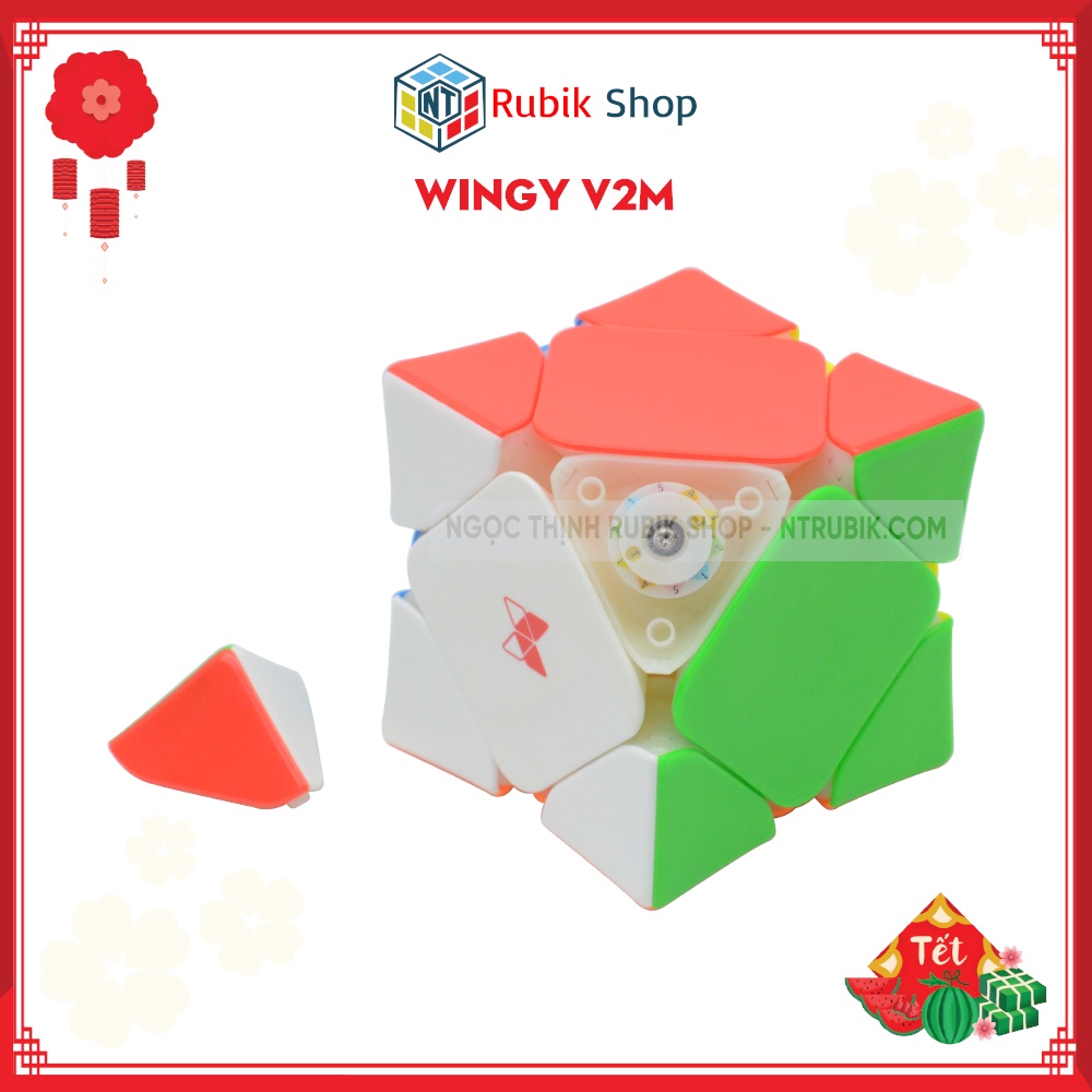 [Rubik Biến thể] QiYi Magnetic Skewb Wingy Rubik Black/ Stickerless (Có năm châm)