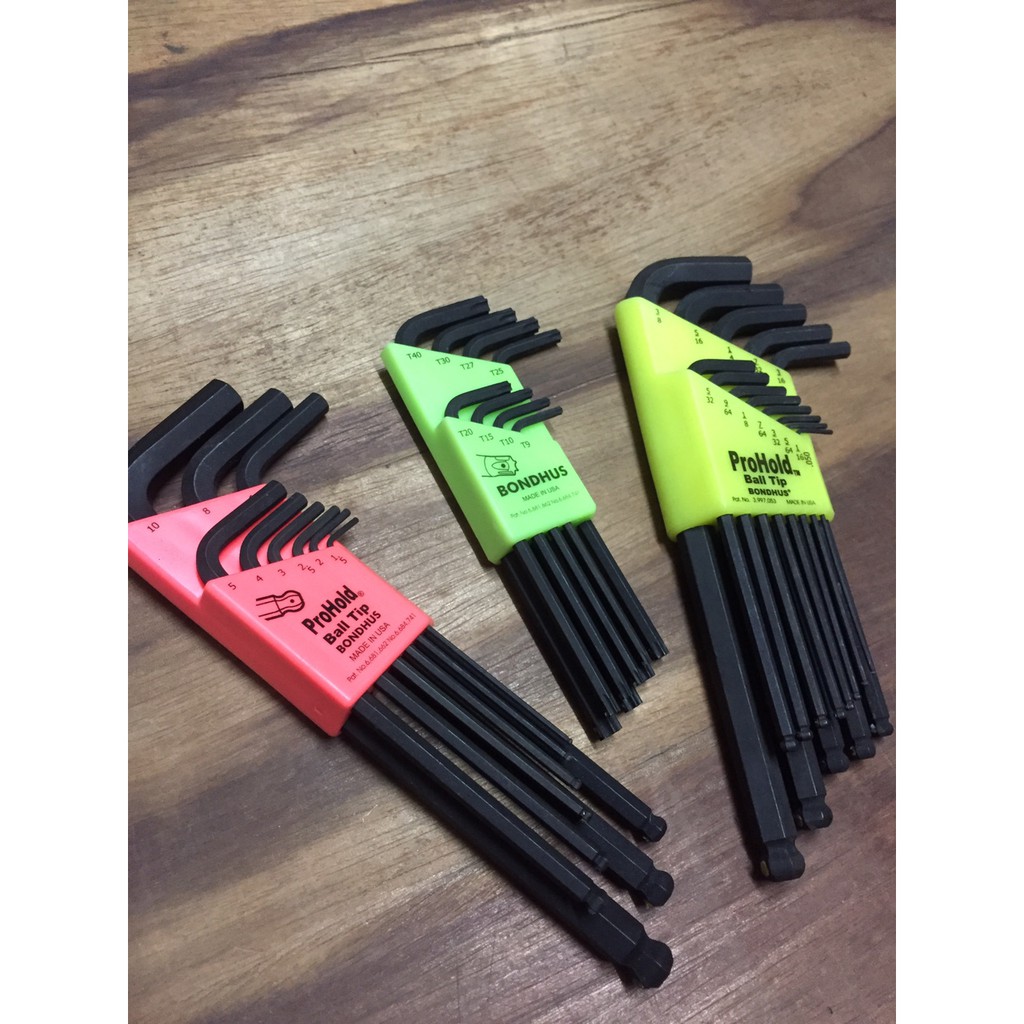 Bondhus-bộ lục giác ProHold không rớt ốc hệ bông sao  8 cây , sản xuất tại Mỹ