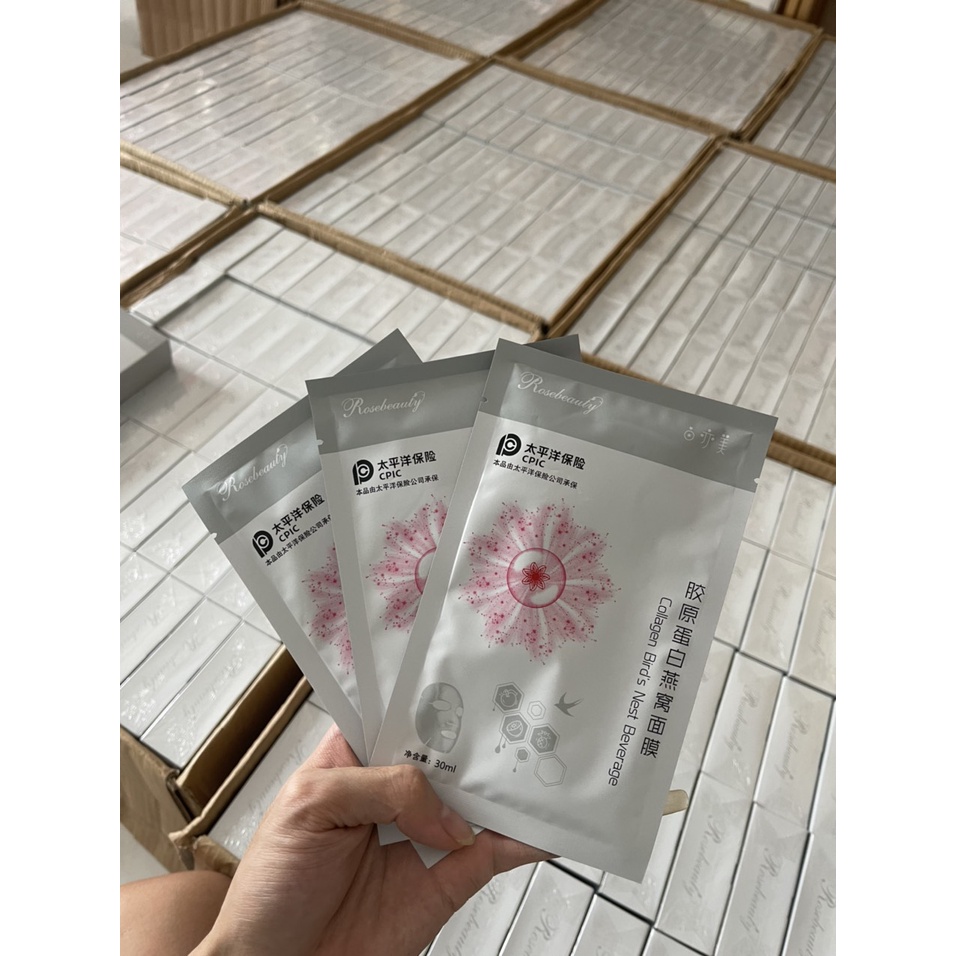 MẶT NẠ YẾN TƯƠI COLLAGEN ROSEBEAUTY - MẪU MỚI 2022