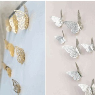 Mua Combo 12 bướm vàng  bướm bạc trang tri tường