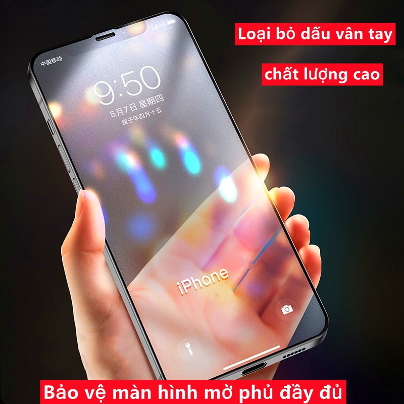 9H (phủ đầy đủ)iPhone 12 12 PRO MAX / 12MINI / 11 Pro Max XS Max XR 7P / 8P / 7/8/6 6SP  Bảo vệ màn hình chống vân tay