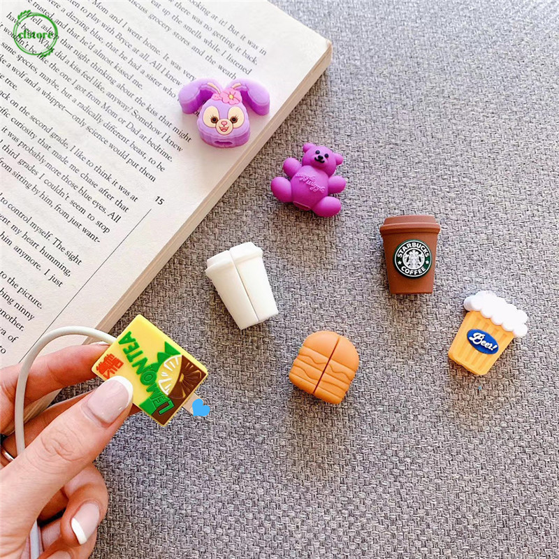 Bộ Phụ Kiện Bảo Vệ Dây Cáp Chống Gãy Hình Động Vật Dễ Thương